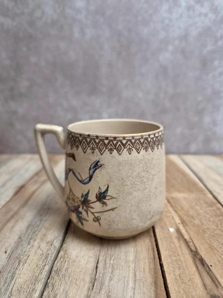 Taza antigua de terra de fer – decoración japonizante – finales S.XIX – photo 3